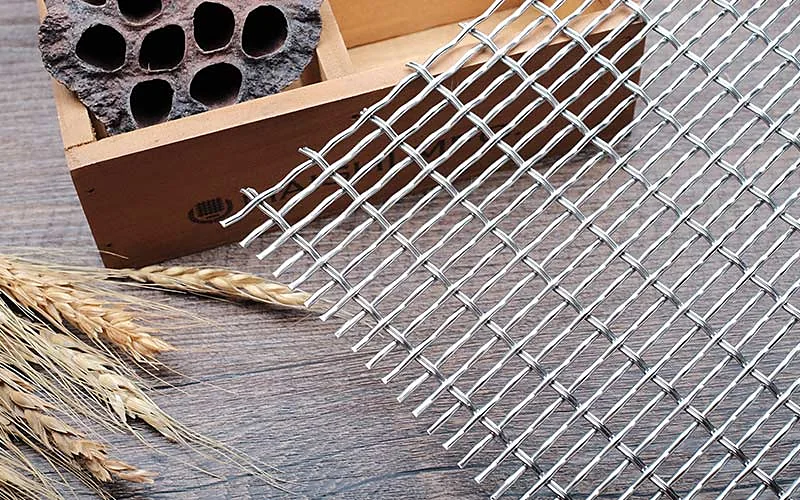 MAISHI architectural metal mesh flat rod weave close-up