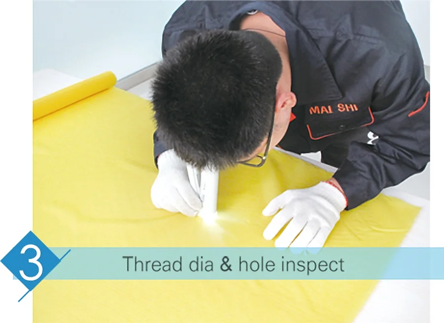 MAISHI polyester mesh thread dia & hole inspection